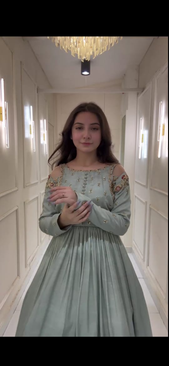 BLUE COLOR EMBROIDERED FROCK