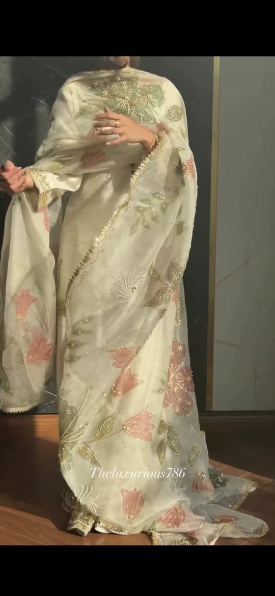 EMBROIDERED WHITE COLOR 3PC SUIT