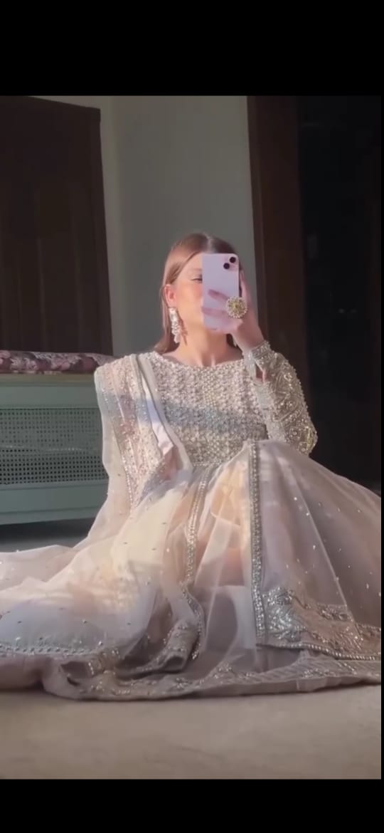 BABY PINK COLOR EMBROIDERED FROCK WITH DUPATTA AND TROUSER