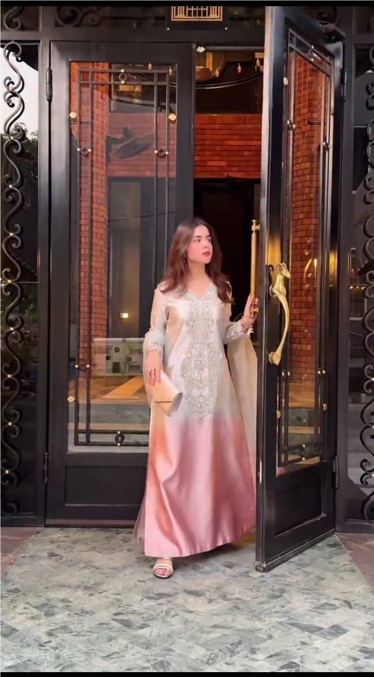 DOUBLE SHADES EMBROIDERED HANDWORK 3PC SUIT