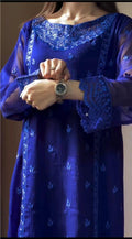 BLUE SAIFOON EMBROIDERED 3PC SUIT