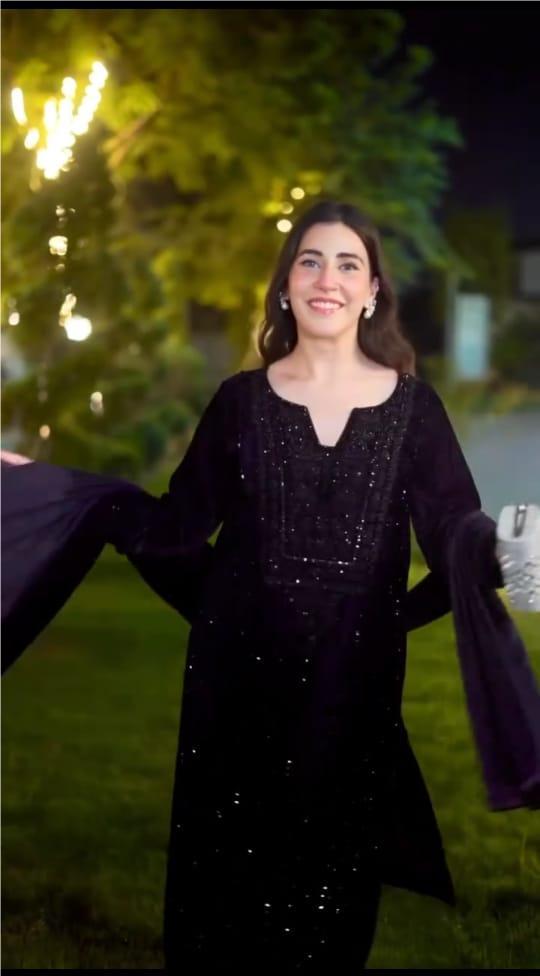 DARK PURPLE EMBROIDERED 3PC SUIT