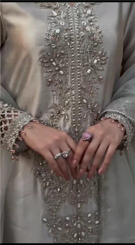 DOUBLE SHADES EMBROIDERED HANDWORK 3PC SUIT