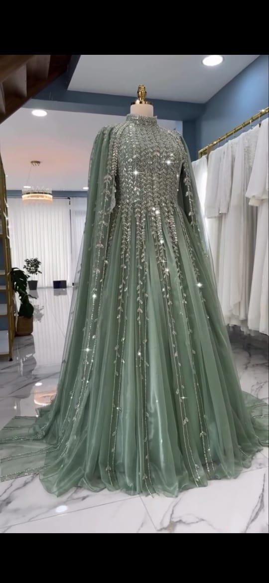 HEAVY EMBROIDERED HANDWORK BLUE COLOR 3PC SUIT