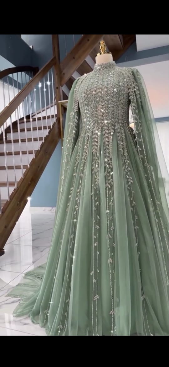 HEAVY EMBROIDERED HANDWORK BLUE COLOR 3PC SUIT