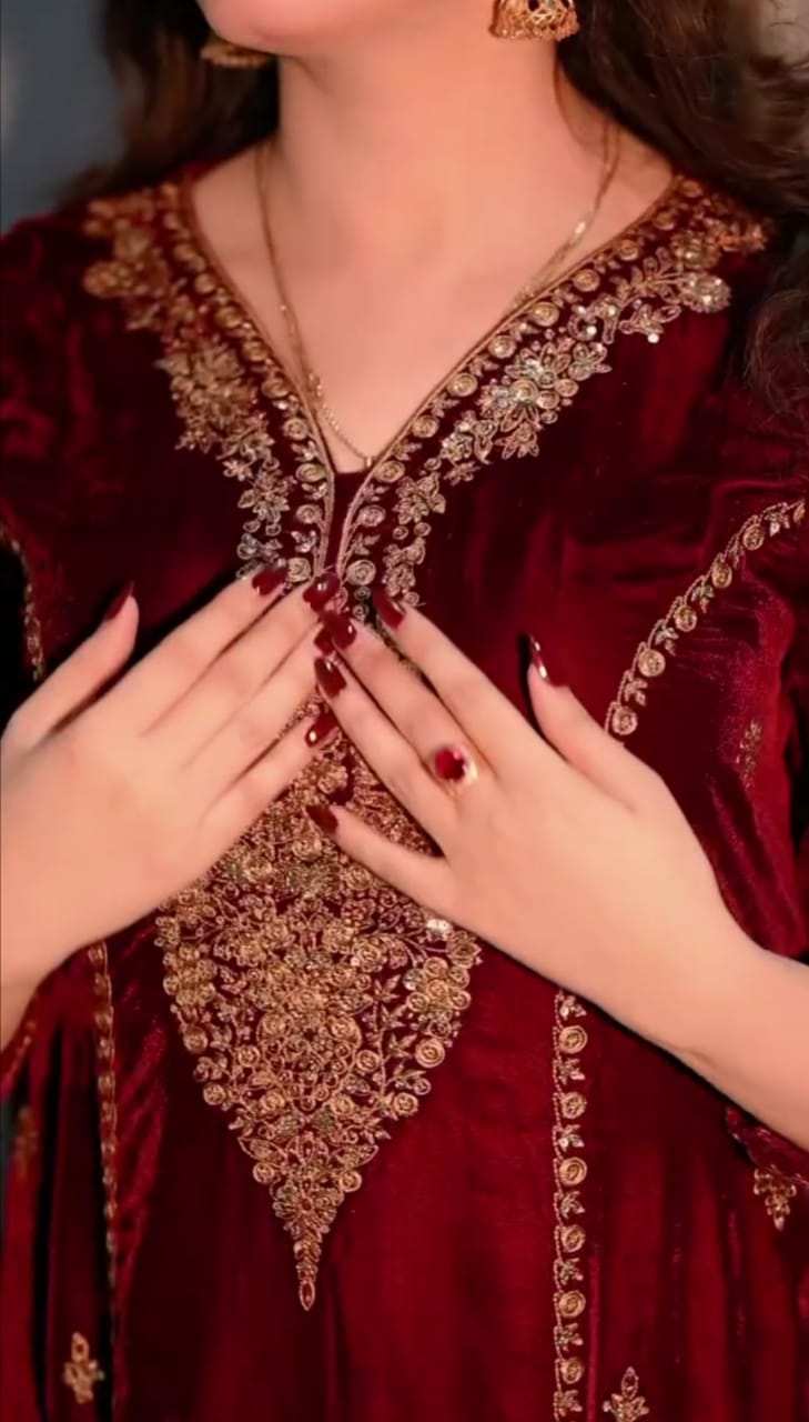 Luxury  Velvet Threadwork 3PC Ensemble