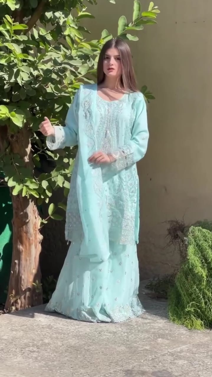 Heavy Embroidered 3pc Suit