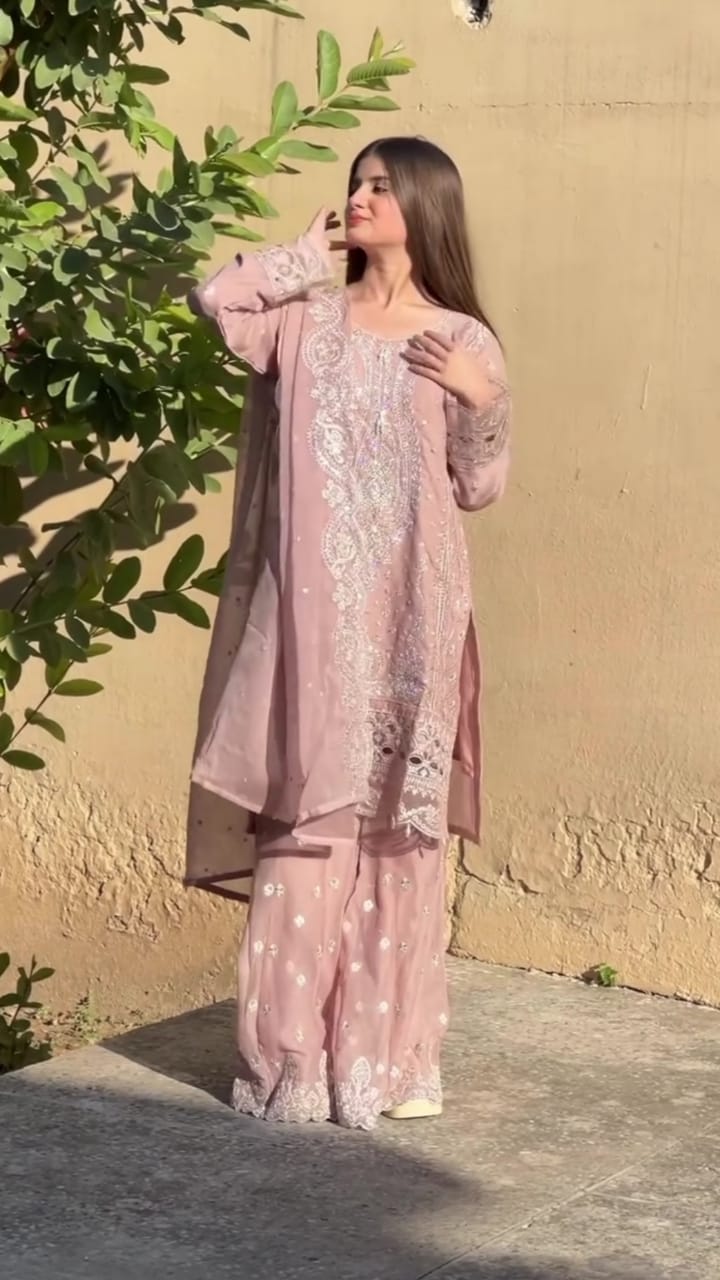 Heavy Embroidered 3pc Suit
