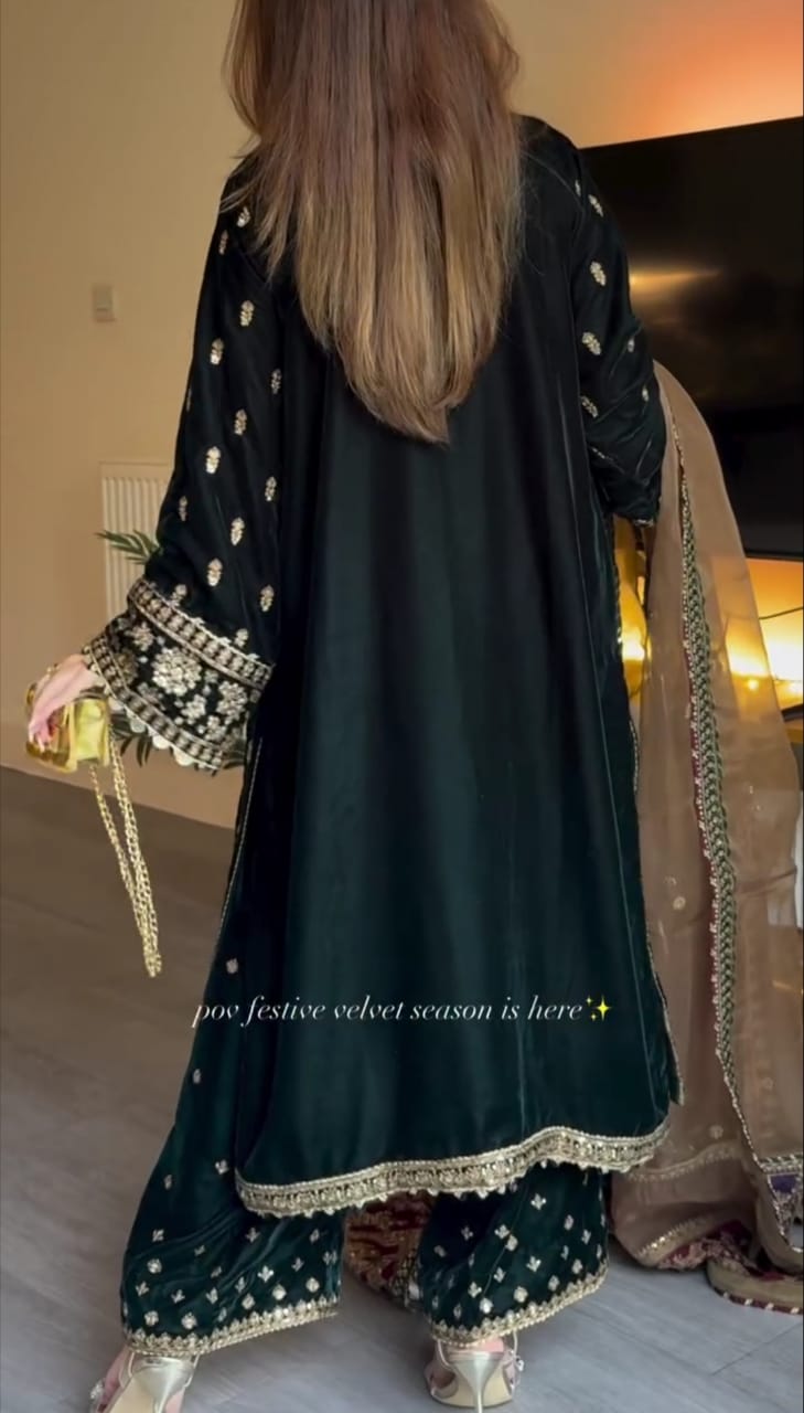 Royal Velvet Elegance 3PC Embroidered Suit