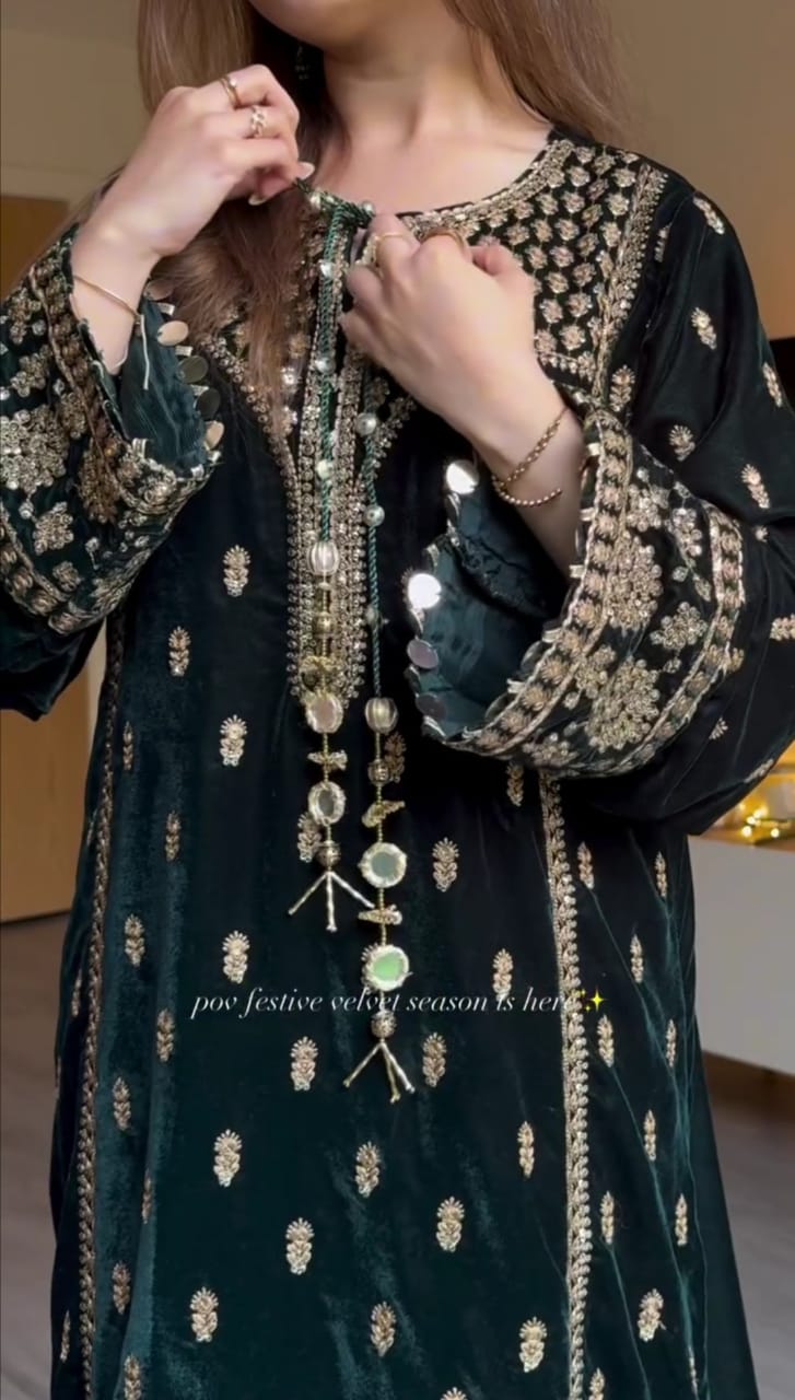 Royal Velvet Elegance 3PC Embroidered Suit