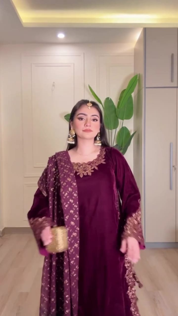 Luxury Velvet Threadwork 3PC Ensemble