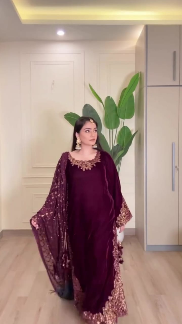 Luxury Velvet Threadwork 3PC Ensemble