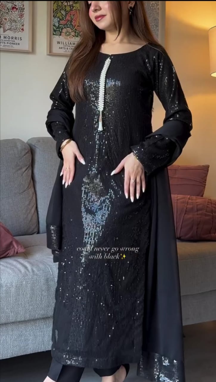 Luxury Mid Night Black 3Pc Suit