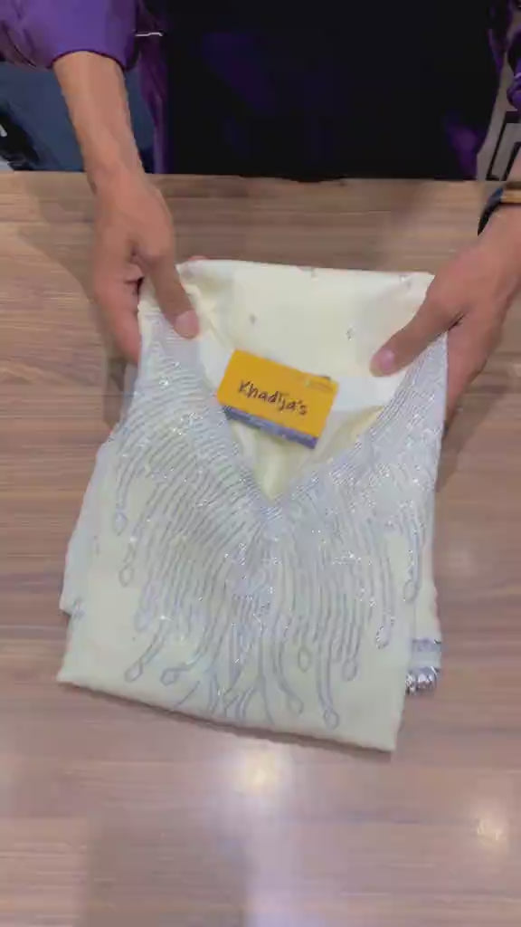 Women Pearl White Heavy 3pc Suit