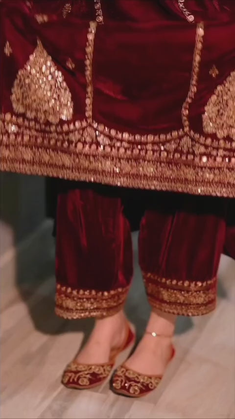 Luxury  Velvet Threadwork 3PC Ensemble